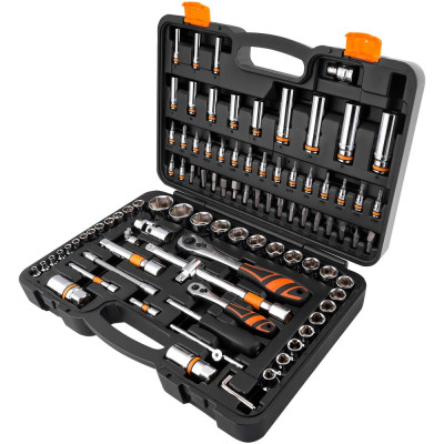 Socket set. Bits s2 steel, 94 pcs