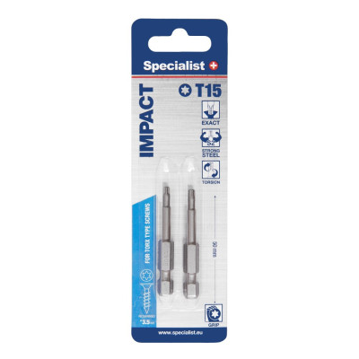 Specialist+ Torx Grip T15 50mm 2 pcs.