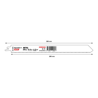 Bi-Metal Reciprocating Saw Blade for metal „Specialist+" 300 mm 10-14TPI