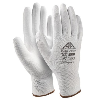 White Polyurethane Gloves M