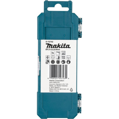 Metalo grąžtų rinkinys Makita D-75742 HSS-G, 6 vnt