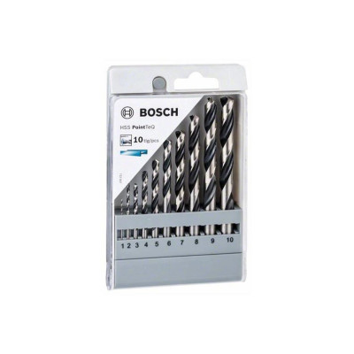 Metalo grąžtų komplektas Bosch, 1-10 mm, 10 vnt