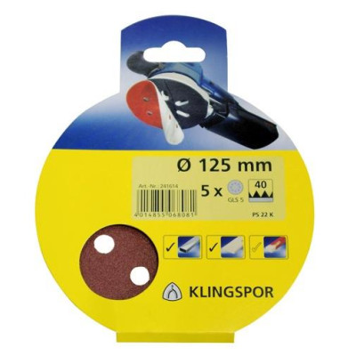 Šlifavimo diskai PS22K, Nr 60, Ø125 mm, 5 vnt