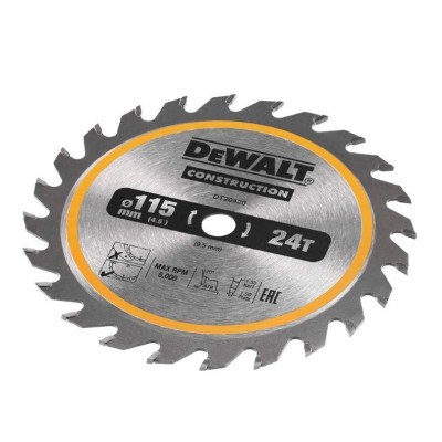 Diskinis medienos pjūklas DEWALT 115 mm, 24T